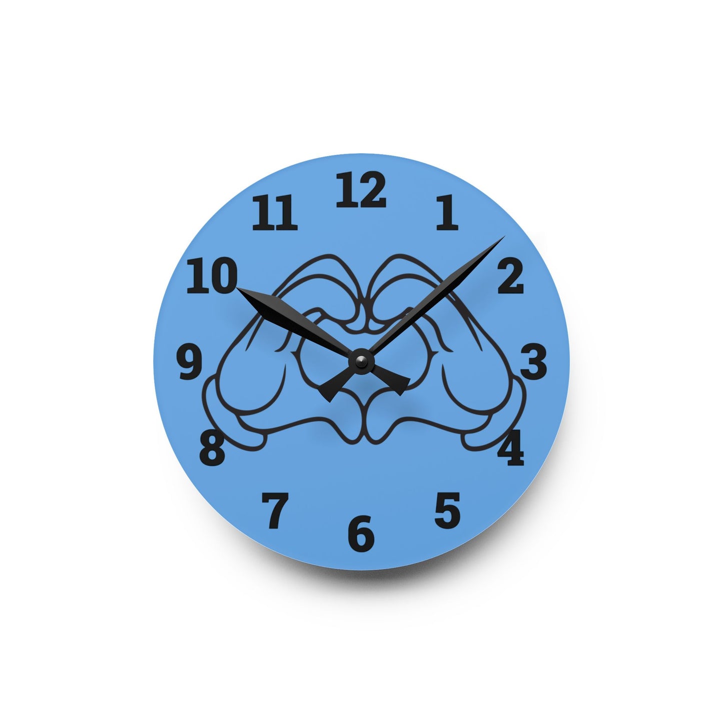 Heart Hands Acrylic Wall Clock - Modern Decor, Unique Gift, Home Office Wall