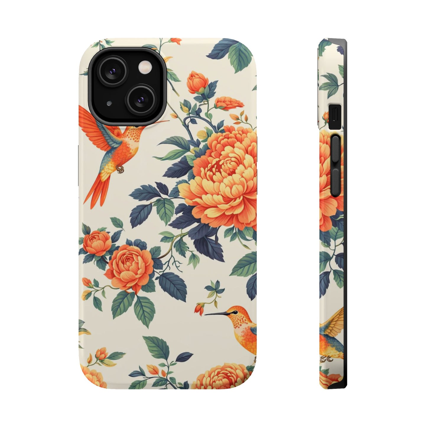 Floral Hummingbird Magnetic Phone Case — Impact-Resistant Protective Cover