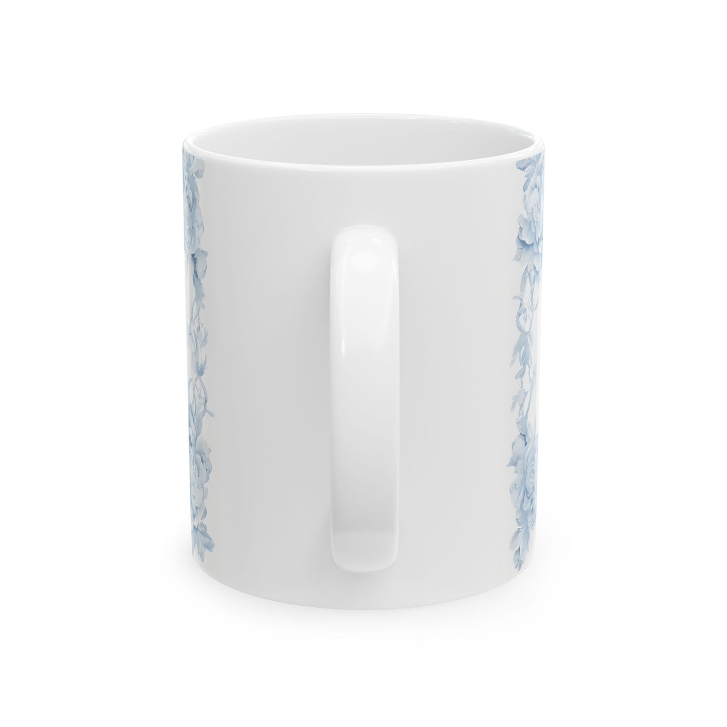 Blue Floral Monogram Ceramic Mug (11oz/15oz)