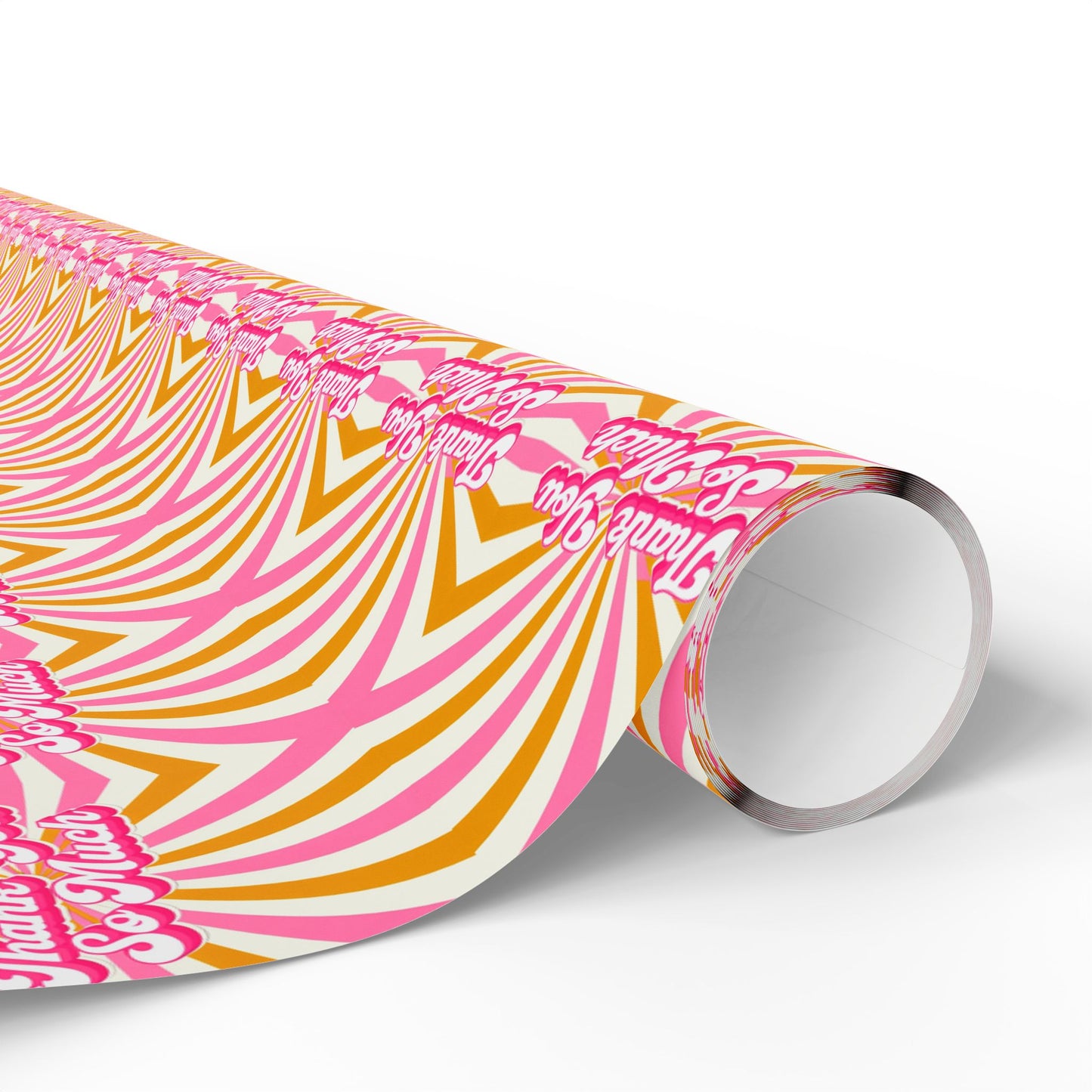 Retro Swirl "Thank You" Wrapping Paper