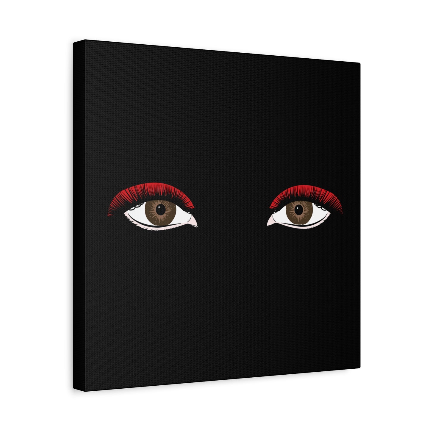 Red Lashes Wall Art Canvas — Glam Eyes Makeup Decor