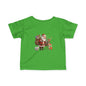Infant Tee — Cute Santa with Reindeer Christmas Holiday Shirt for Babies