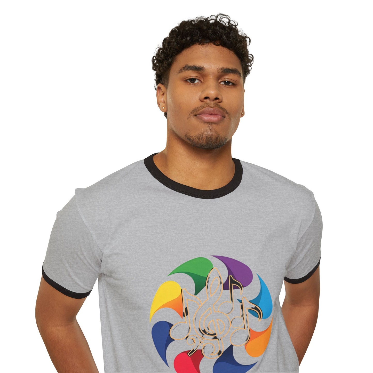 Vintage Rainbow Pinwheel Ringer T-Shirt