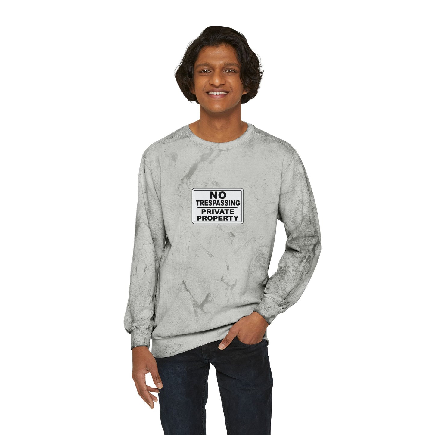 Urban Grunge Crewneck Sweatshirt - No Trespassing Design
