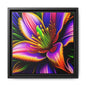 Vibrant Neon Floral Matte Canvas Print — Framed Wall Art