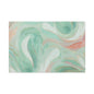 Abstract Green Marble Canvas Print — Teal & Coral Swirl Wall Art