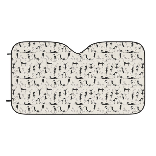 Cat Pattern Car Sun Shade — Front Windshield Protector