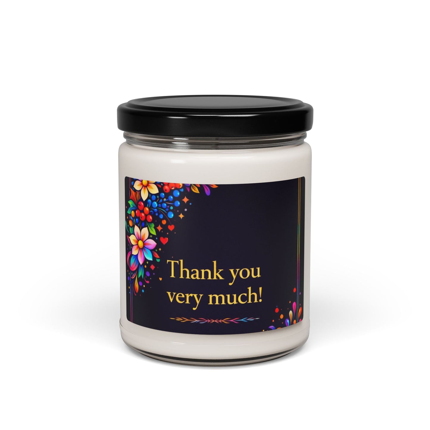 Thank You Very Much Scented Candle — Floral Thank-You Gift Jar (9 oz)