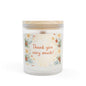 Thank You Floral Candle – Frosted Glass 11oz