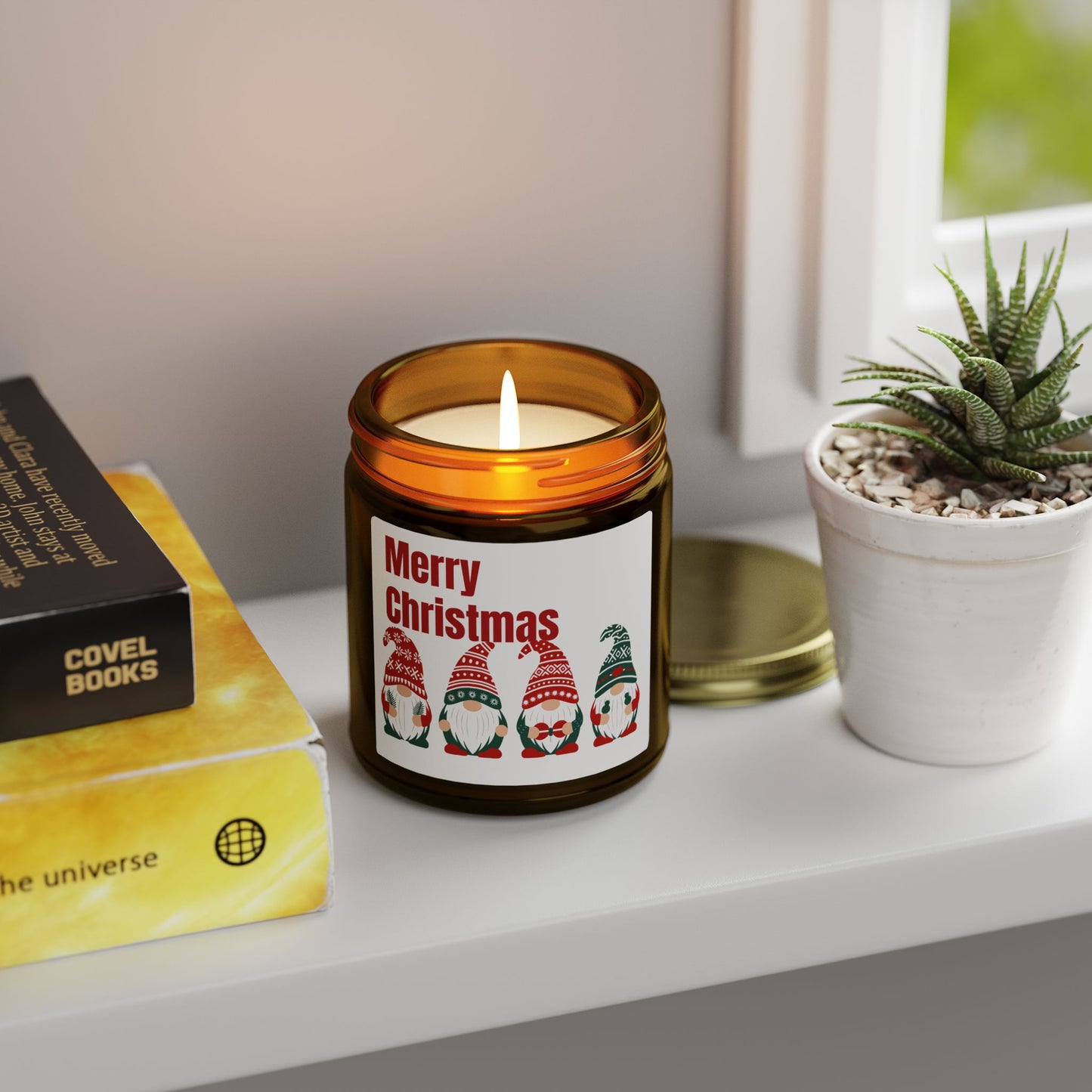 Merry Christmas Gnome Candle — Coconut Apricot Wax (4oz & 9oz)