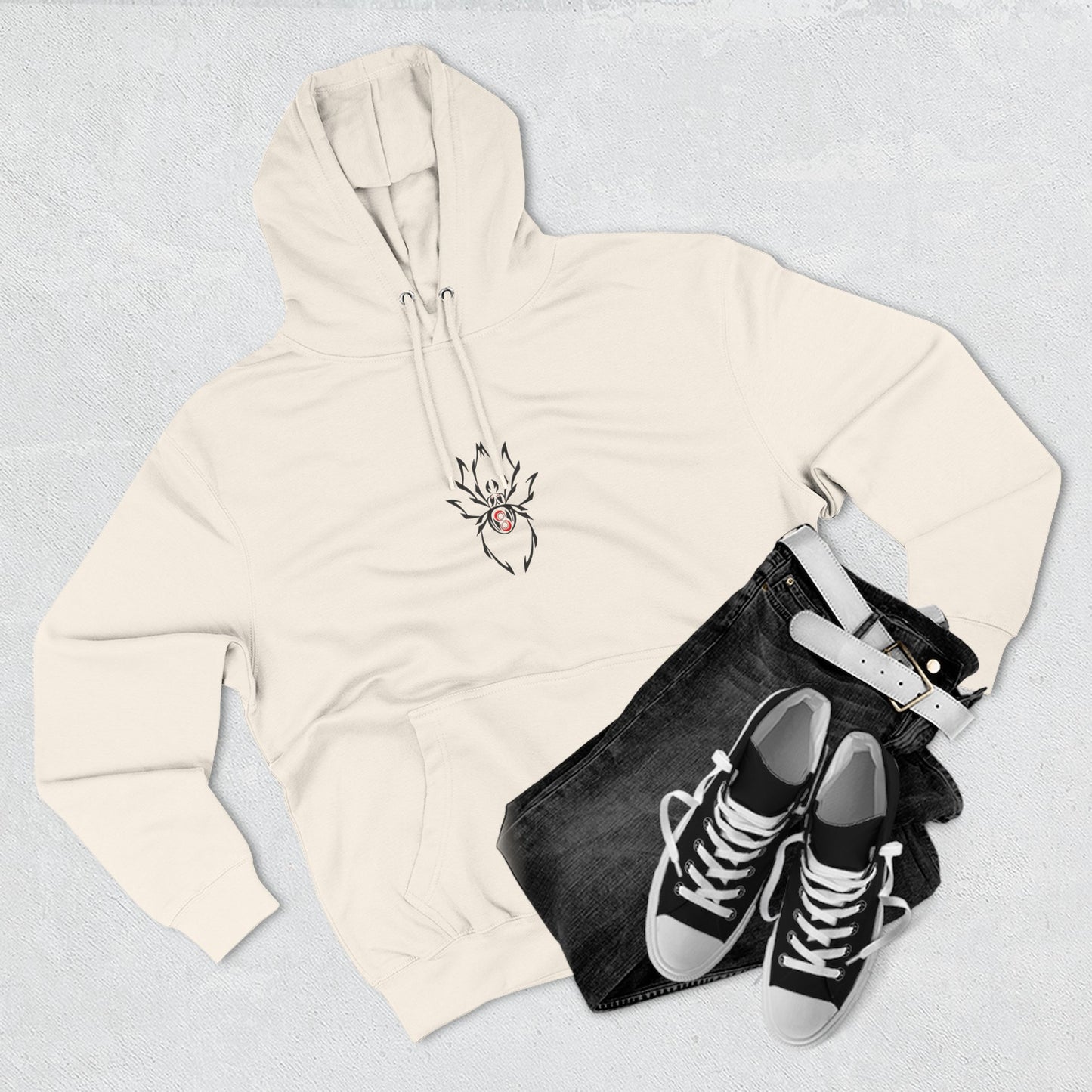 Cozy Spider Fleece Hoodie - Spooky Fashion, Unisex Casual Wear, Halloween Gift, Fall Fashion, Comfortable Layering
