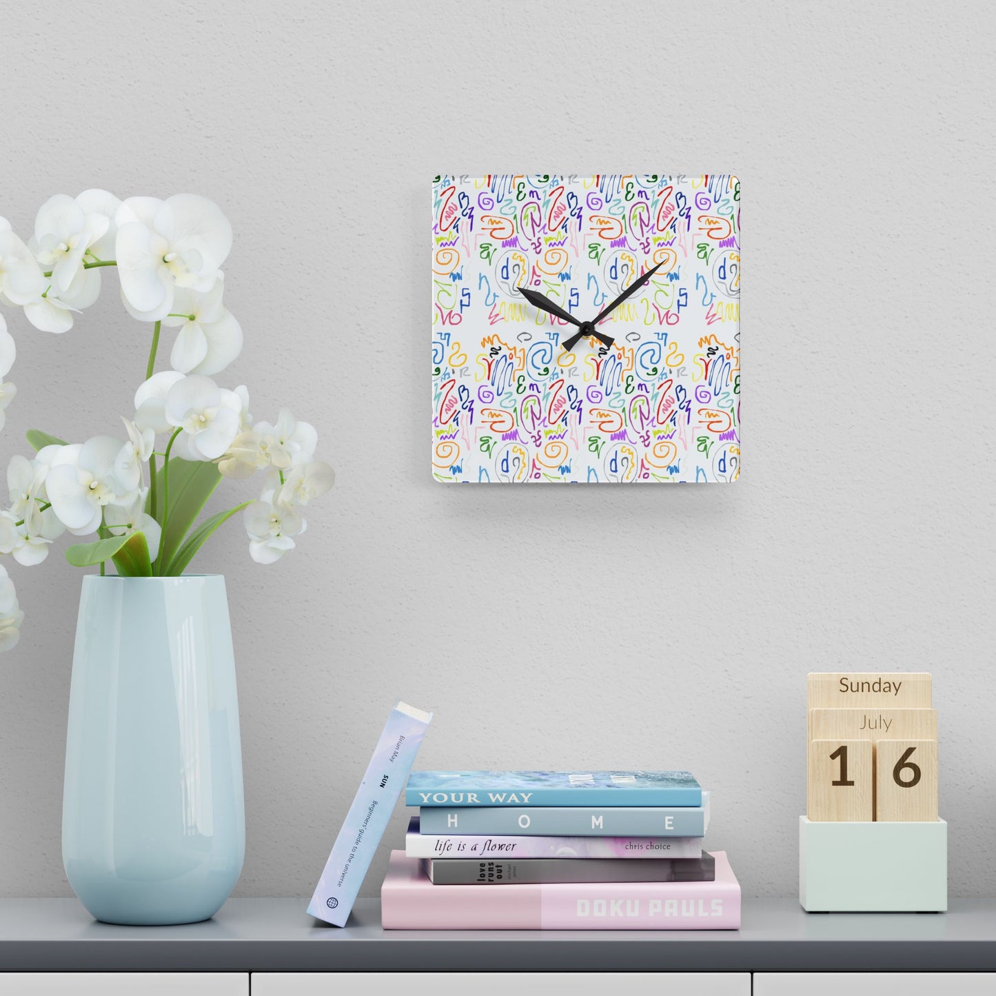 Colorful Abstract Acrylic Wall Clock