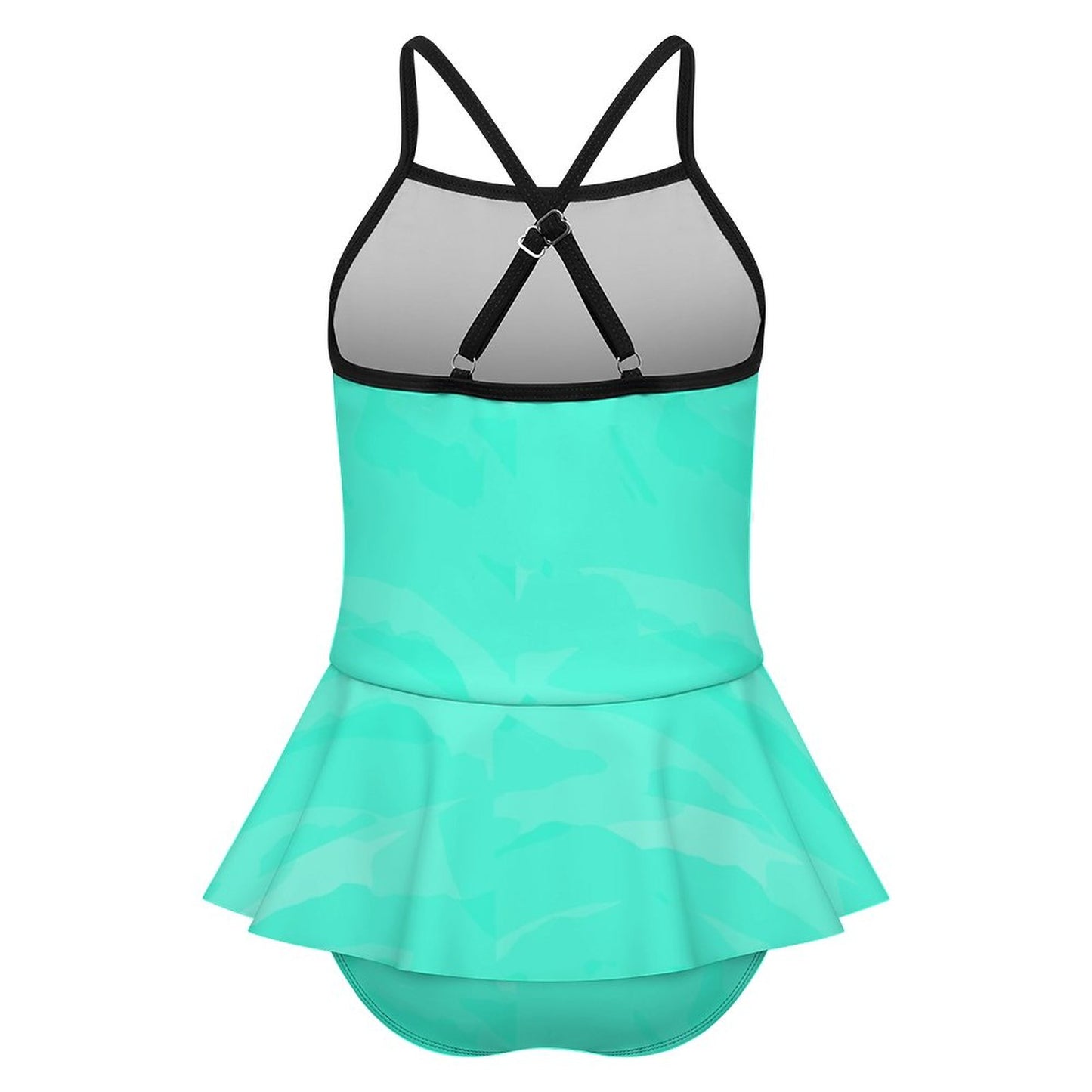 Girls One Piece Ruffle Strap Swimsuit - Seahorse