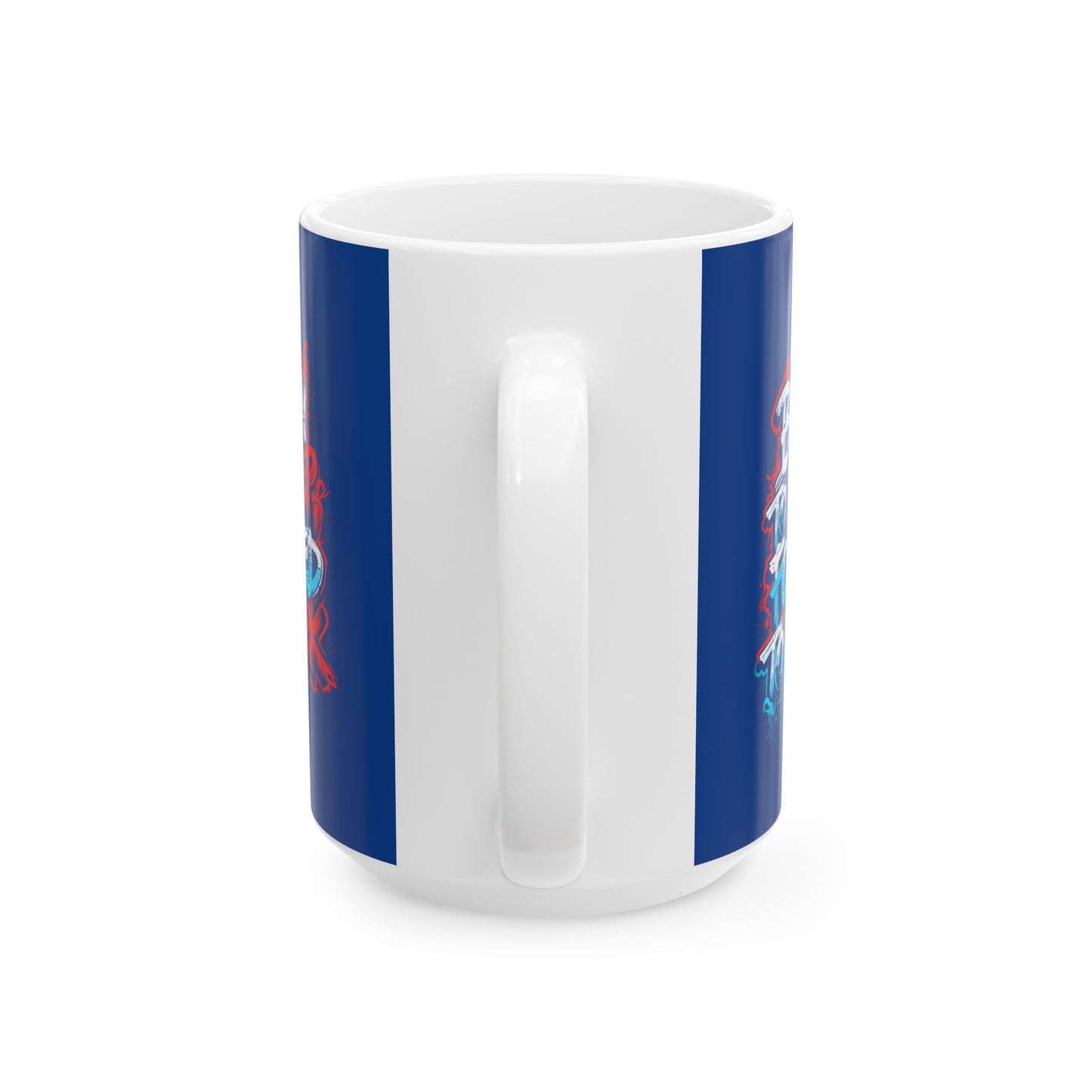 Ceramic Mug — Patriotic Retro Neon "God Bless America" Coffee Cup