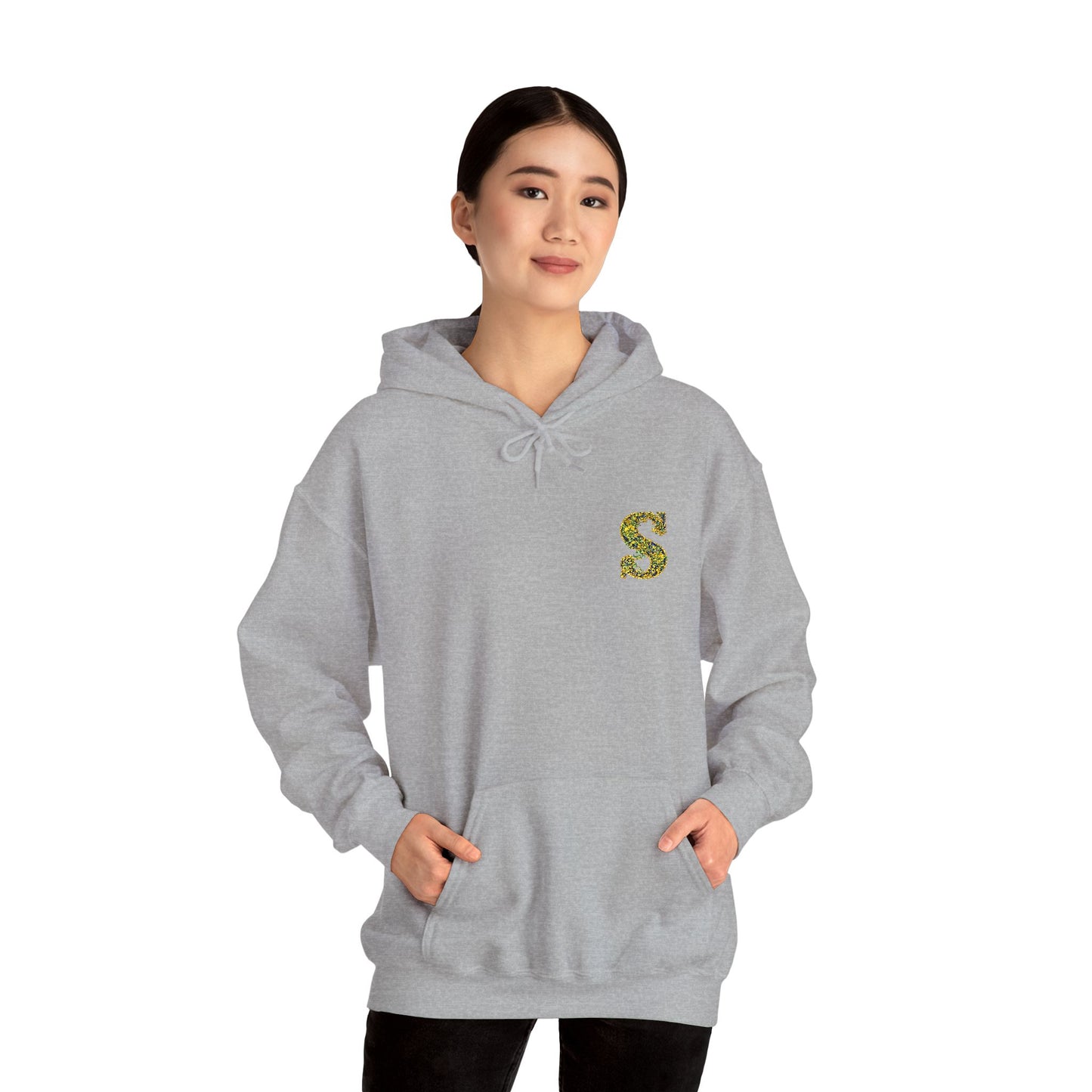 Floral S Initial Hoodie — Monogrammed Flower Letter Sweatshirt