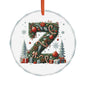 Heart Crystal Ornament — Festive Christmas Letter "Z" Holiday Tree Decoration