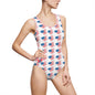 Patriotic One-Piece Swimsuit, American Flag Swimwear, Summer Beachwear, Fourth of July Swim Suit, USA Flag Bathing Suit
