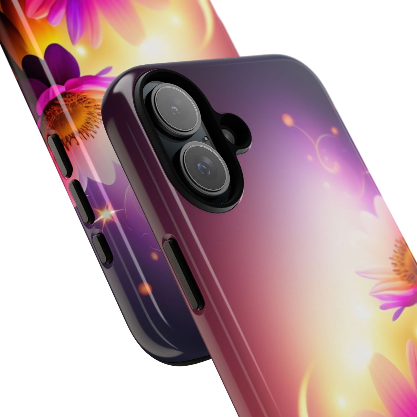 Floral Moonlight Phone Case – Purple Daisy Protective Cover