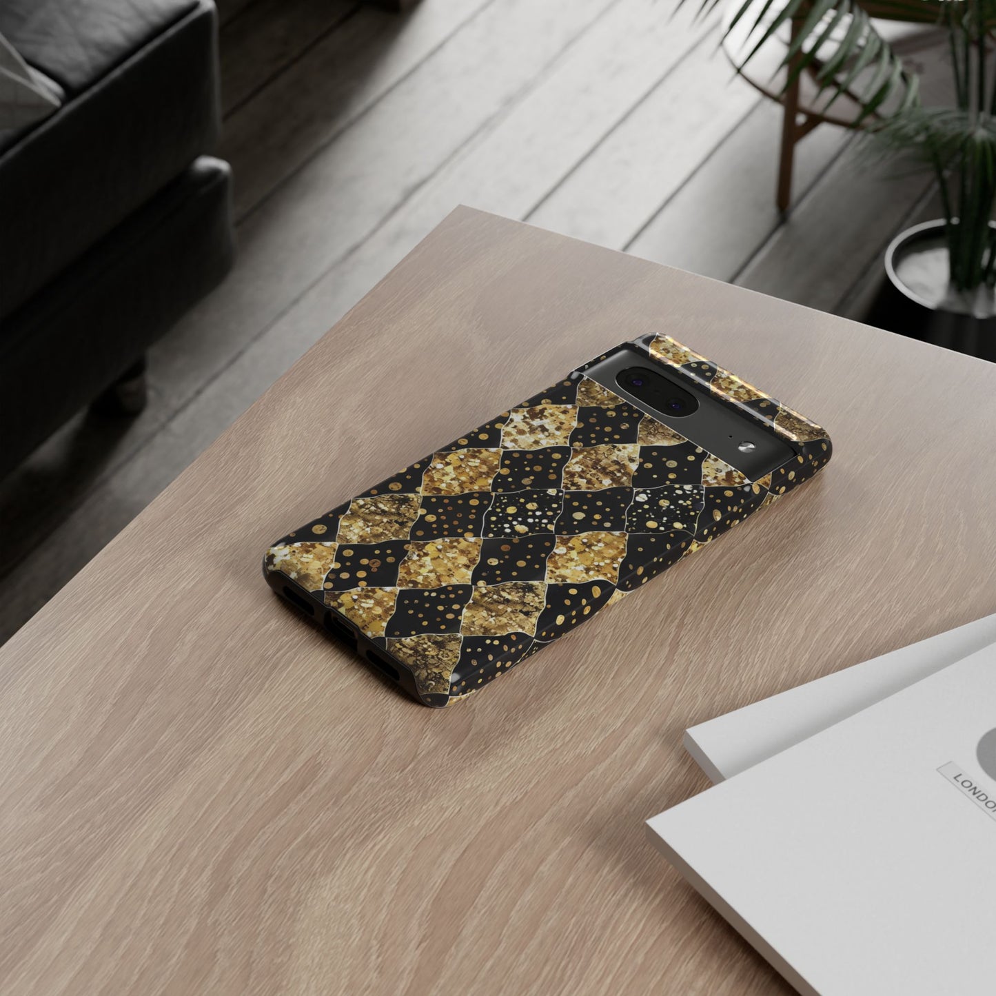Elegant Gold & Black Phone Case for Tough Protection
