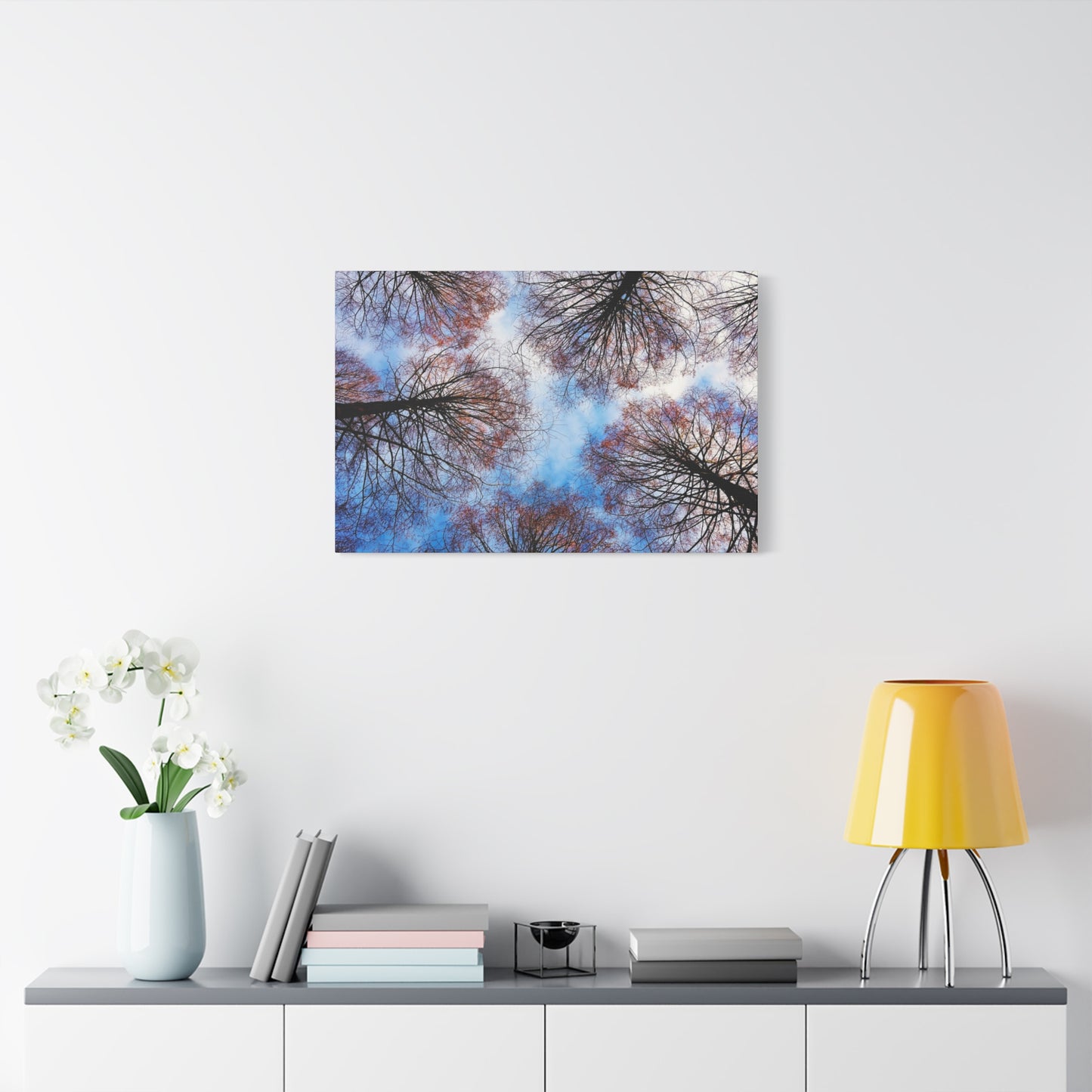 Canopy Sky Canvas Print — Winter Tree Tops Wall Art