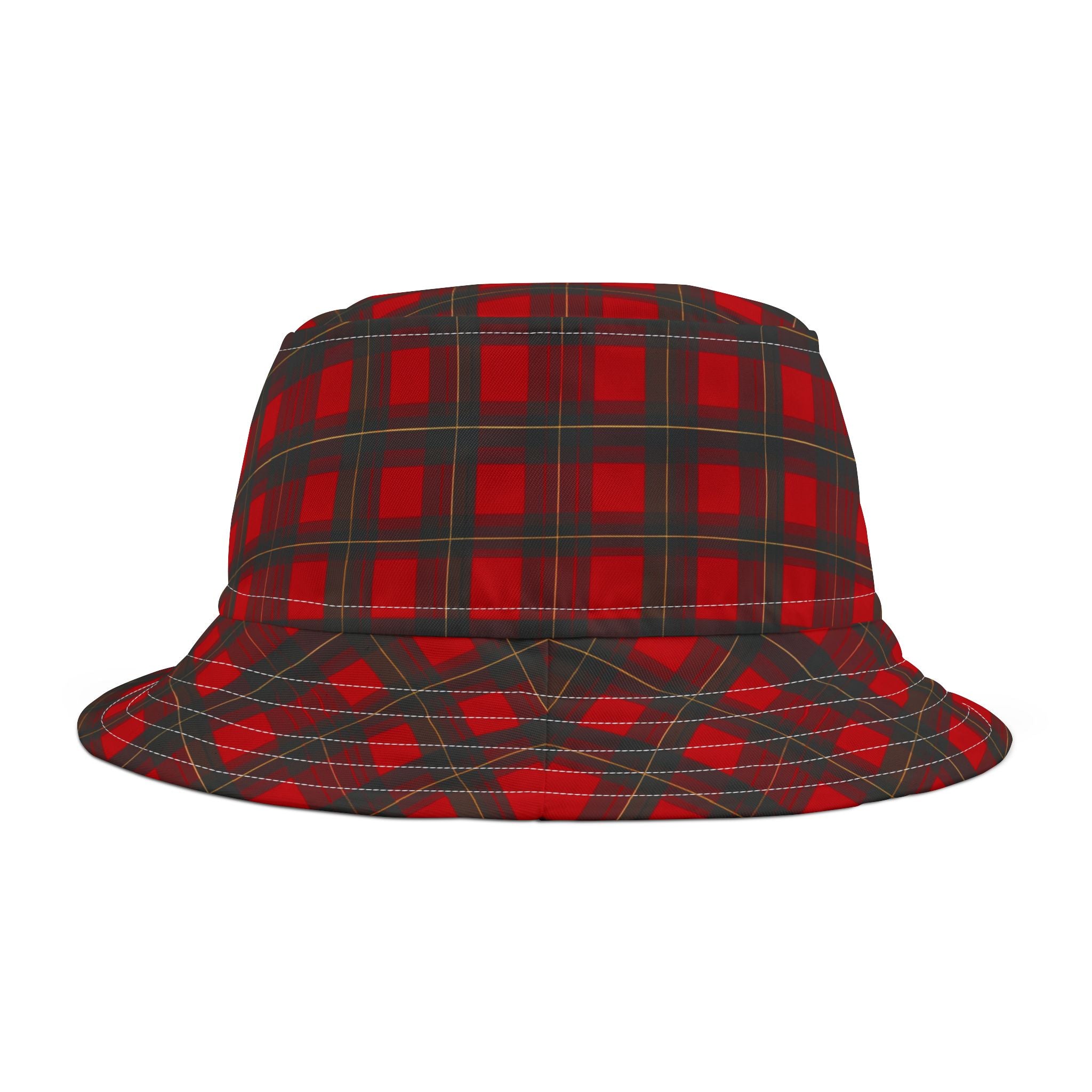 Red Plaid Bucket Hat - Classic Lumberjack Check