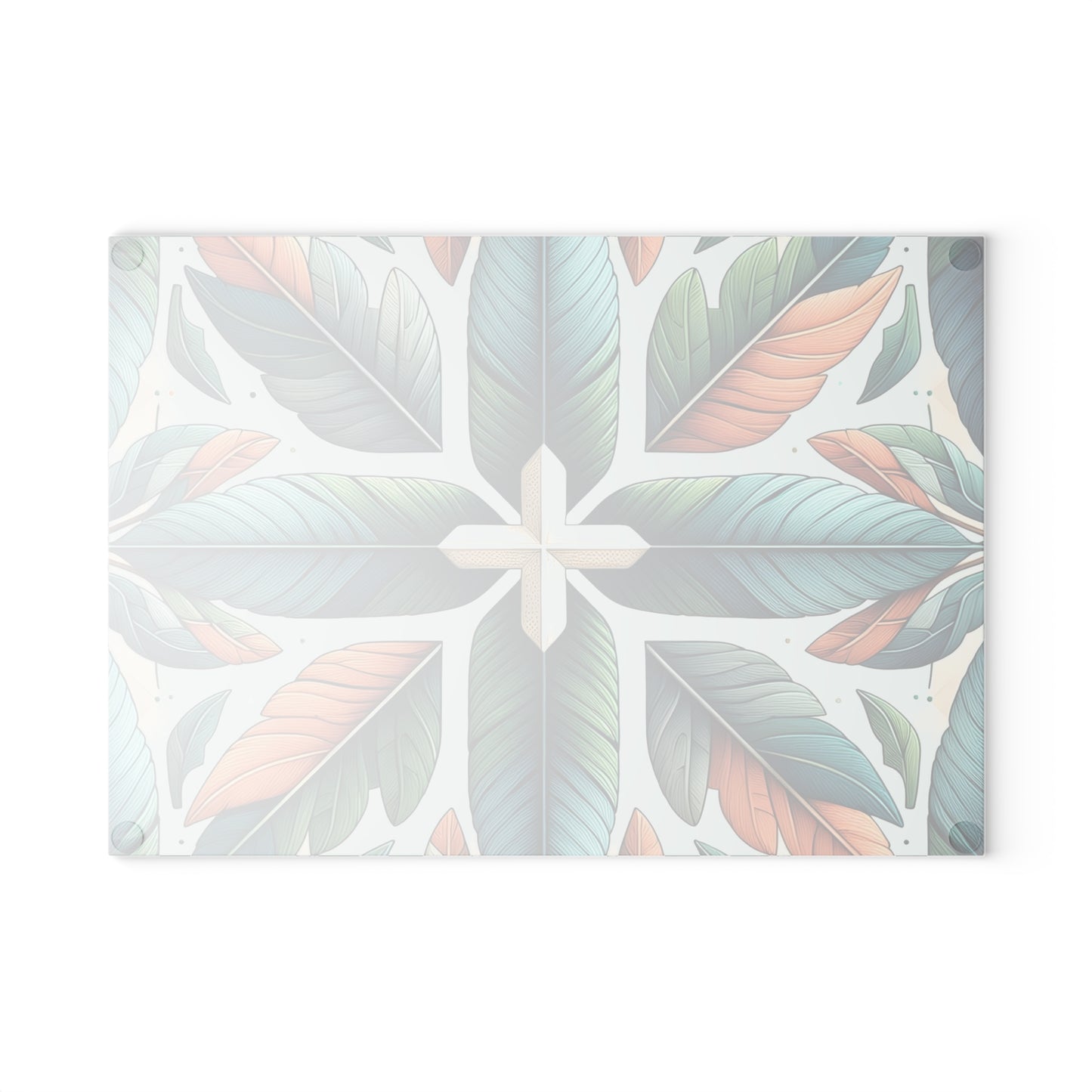 Tropical Leaf Glass Cutting Board — Decorative Kitchen Chopping Board