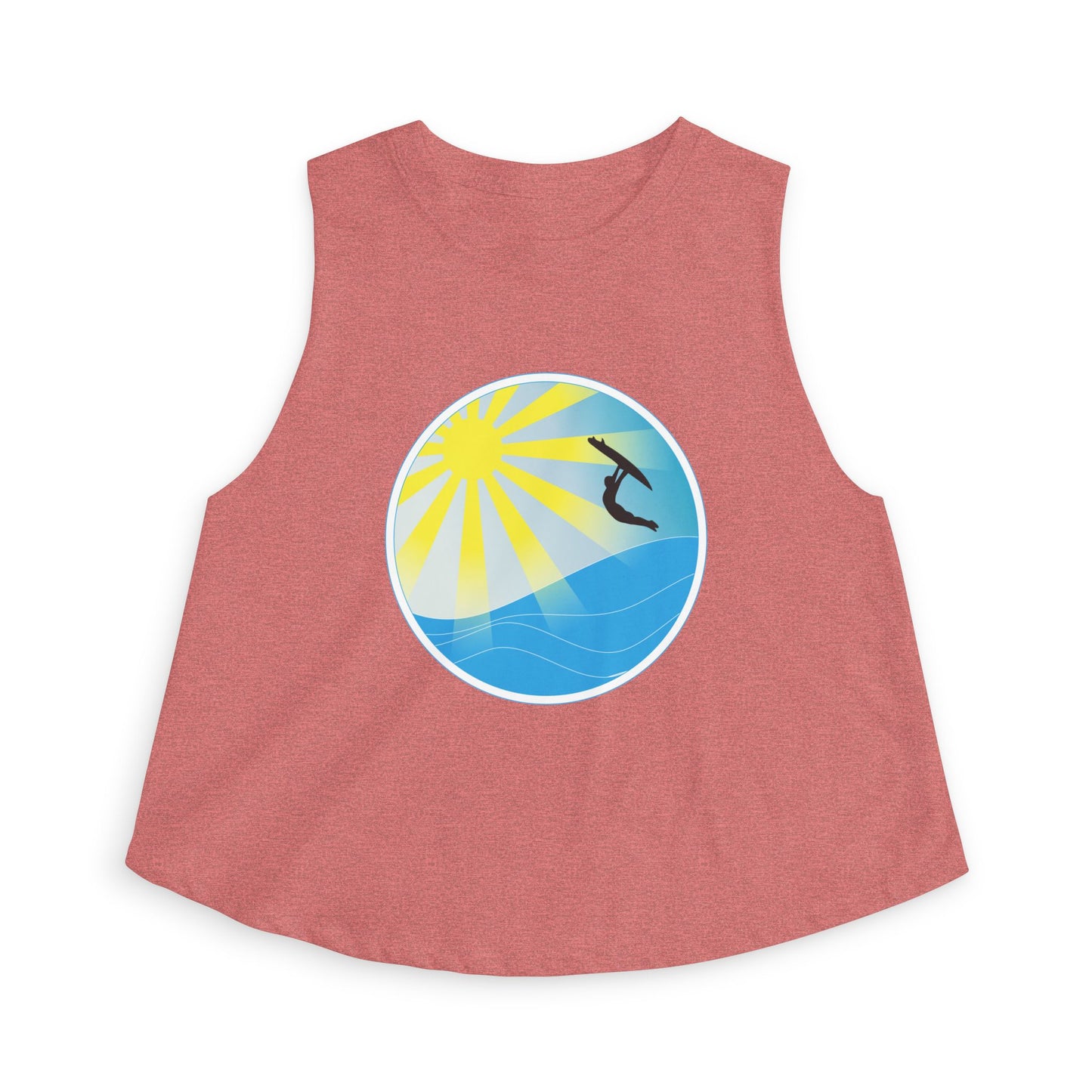 Sunrise Surf Circle Crop Top — Women’s Beach Wave Tank