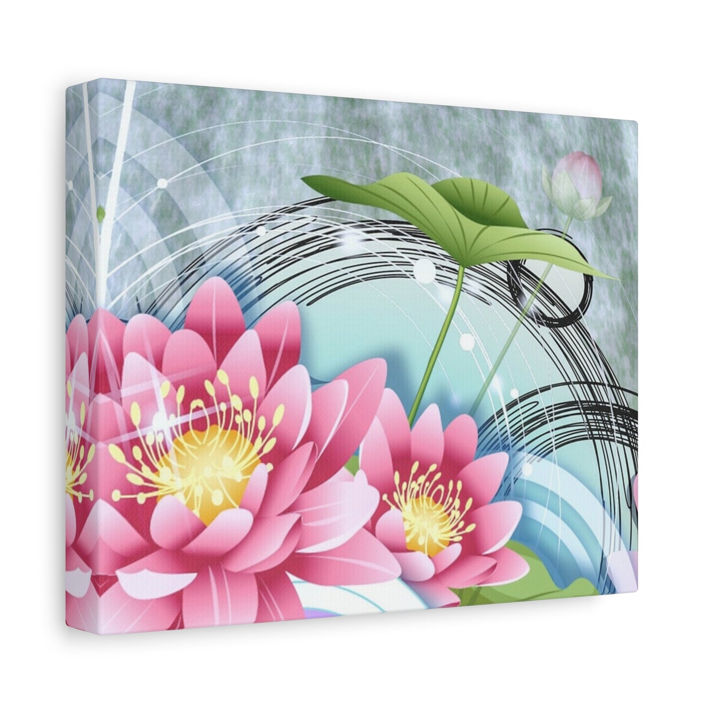 Lotus Blossom Matte Canvas Wall Art — Stretched 1.25" Decorative Print