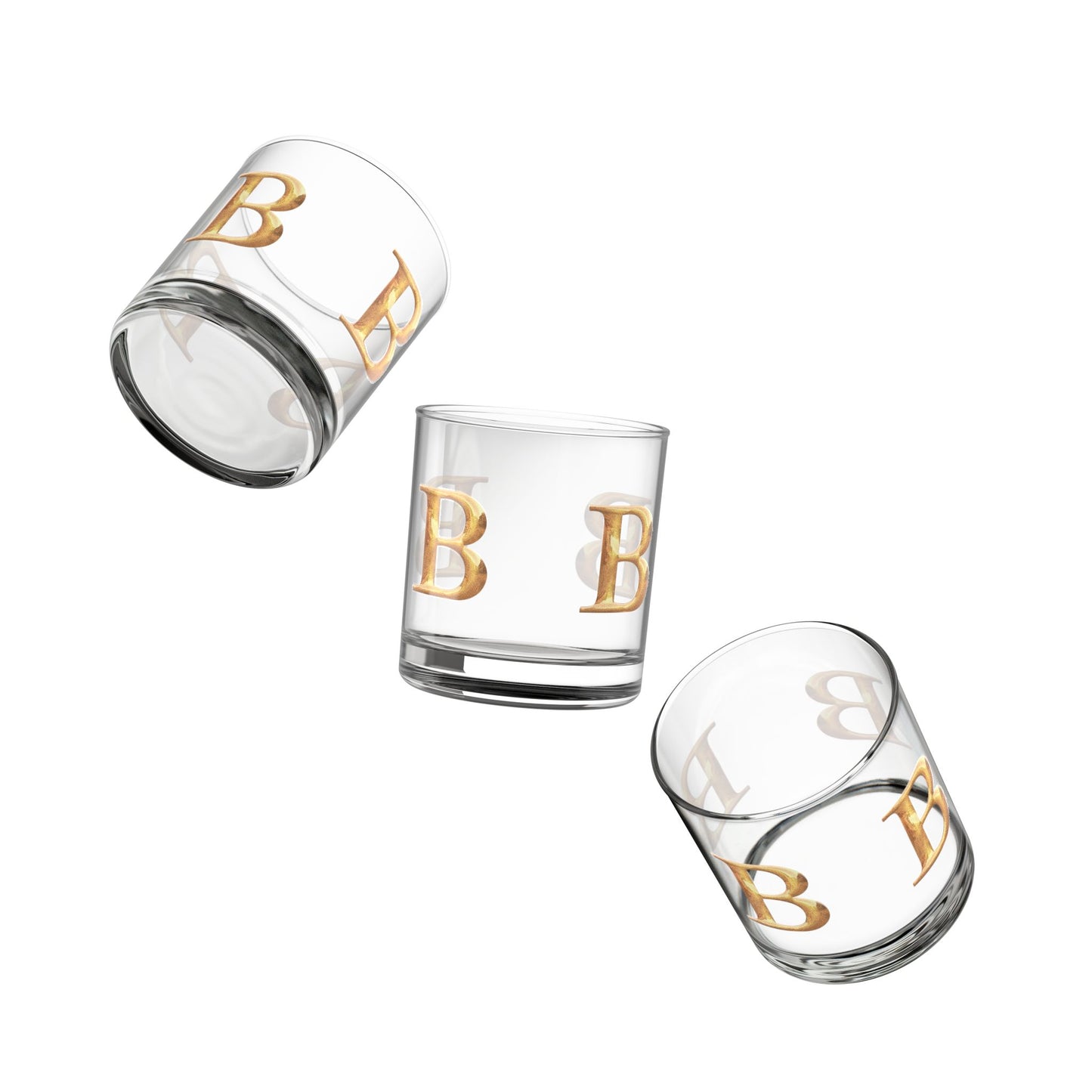 Monogrammed Rocks Glass, Personalized Barware Letter B