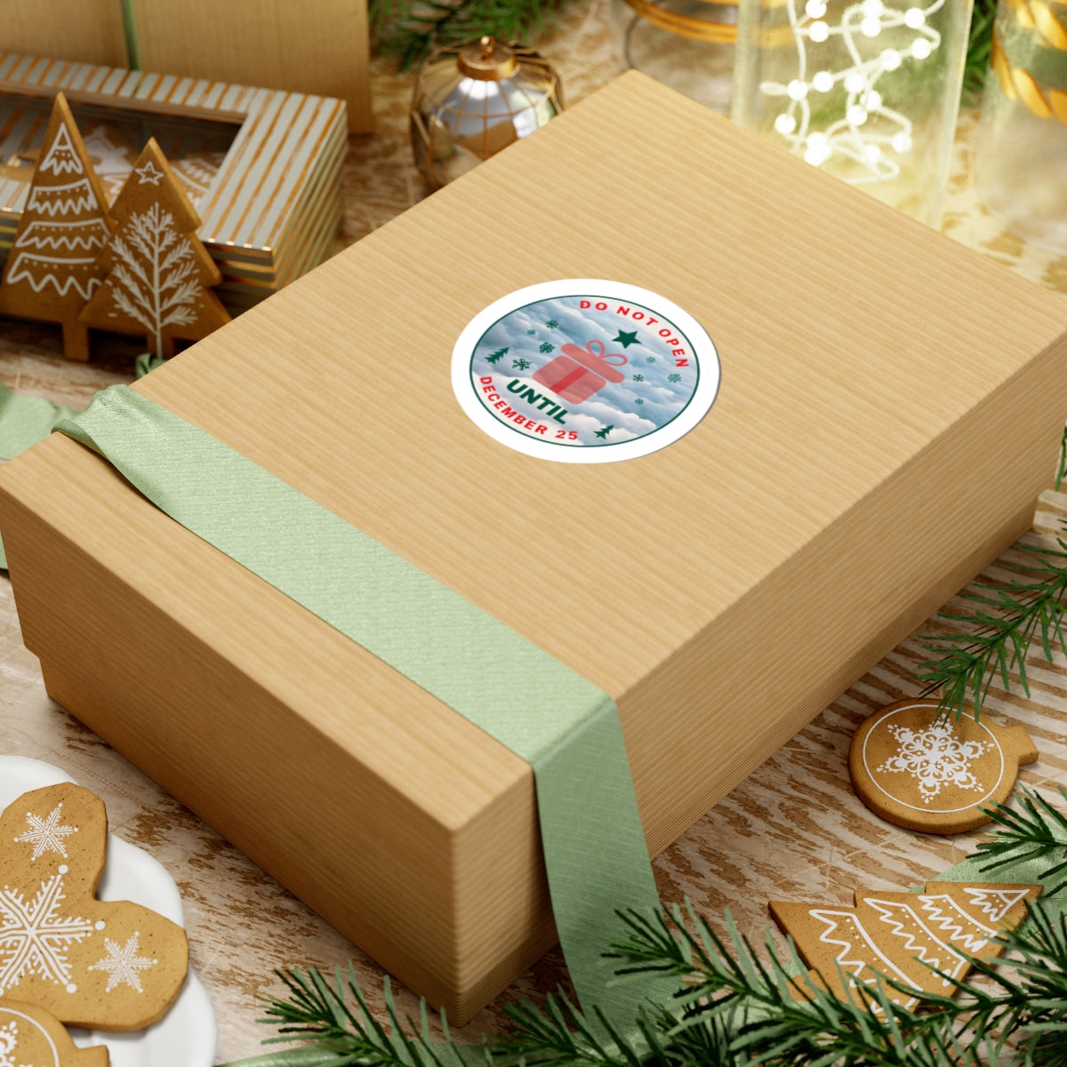 Christmas Countdown Kiss-Cut Stickers - 'Do Not Open Until December 25'