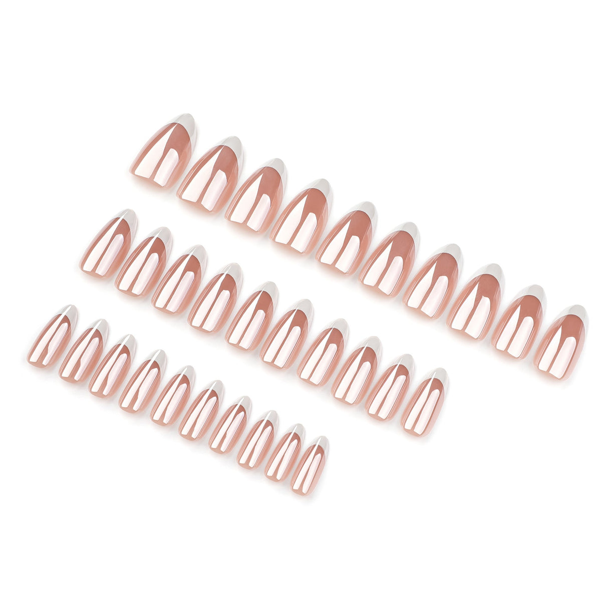 Simple French white short almond nail art – Image 3