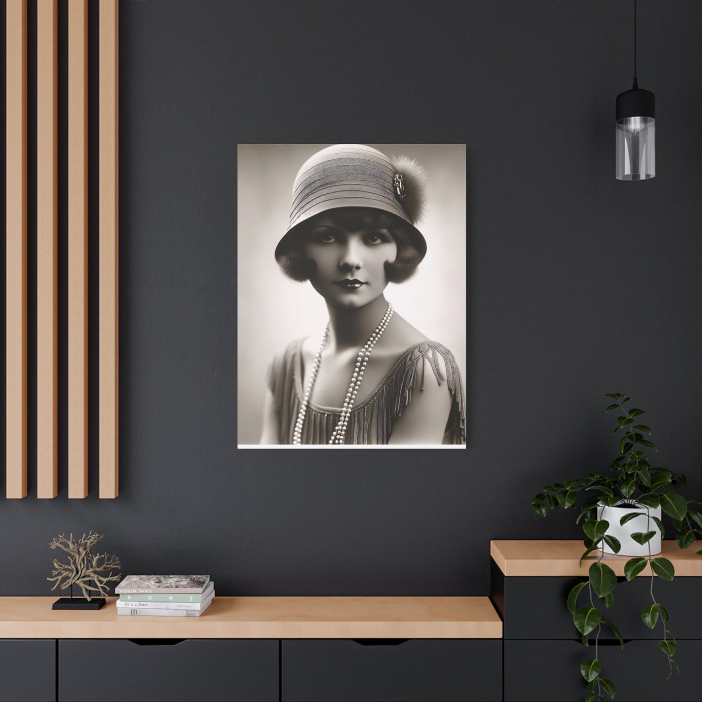 Vintage 1920s Flapper Portrait Canvas
