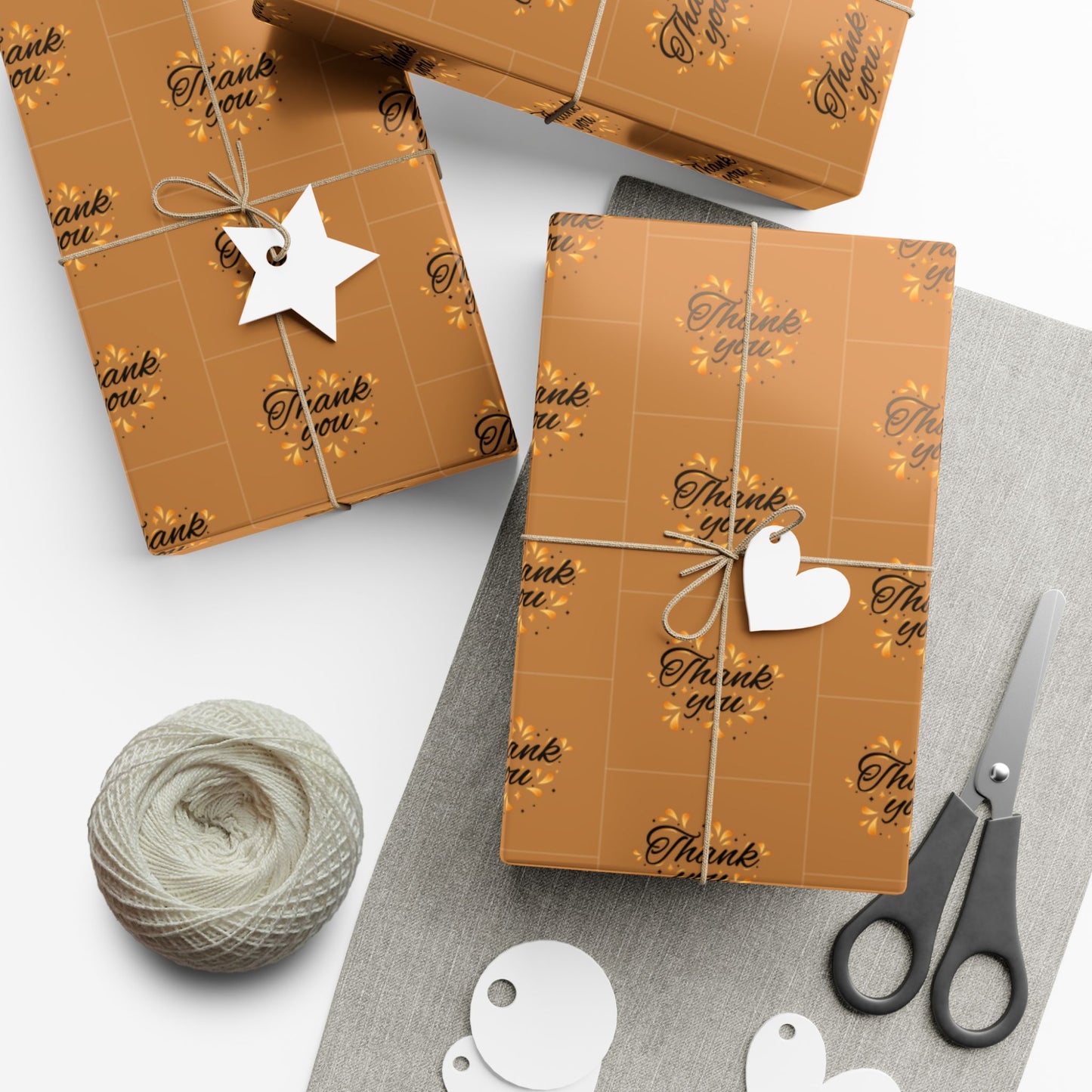 Gift Wrap Paper — 'Thank You' Confetti Pattern