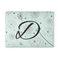 Personalized Floral Glass Cutting Board Letter D