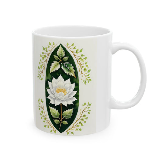 Elegant Floral Ceramic Mug - Perfect for Tea Lovers, Housewarming Gift, Mother's Day, Garden Party, Botanical Decor