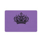 Royal Crown Pet Food Mat (12x18) — Non-Slip Purple & Black Feeding Mat for Cats & Dogs