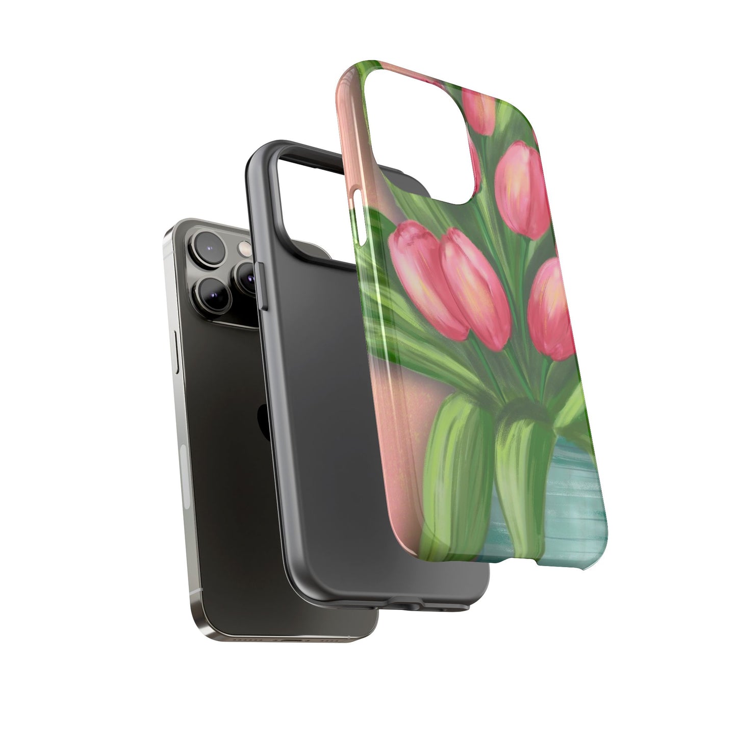 Floral Phone Case with Vibrant Tulips - Tough Cases for Garden Lovers, Spring Gifts, Nature Enthusiasts, Unique Gadget Accessories, [...]