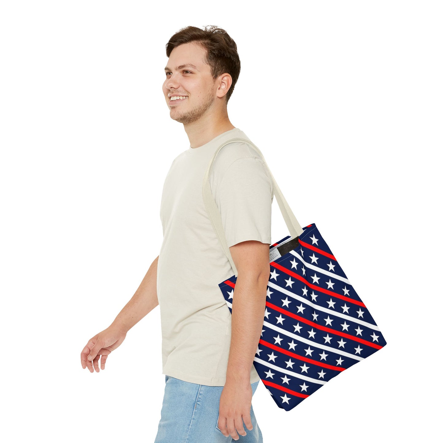 Patriotic Tote Bag, USA Flag Inspired