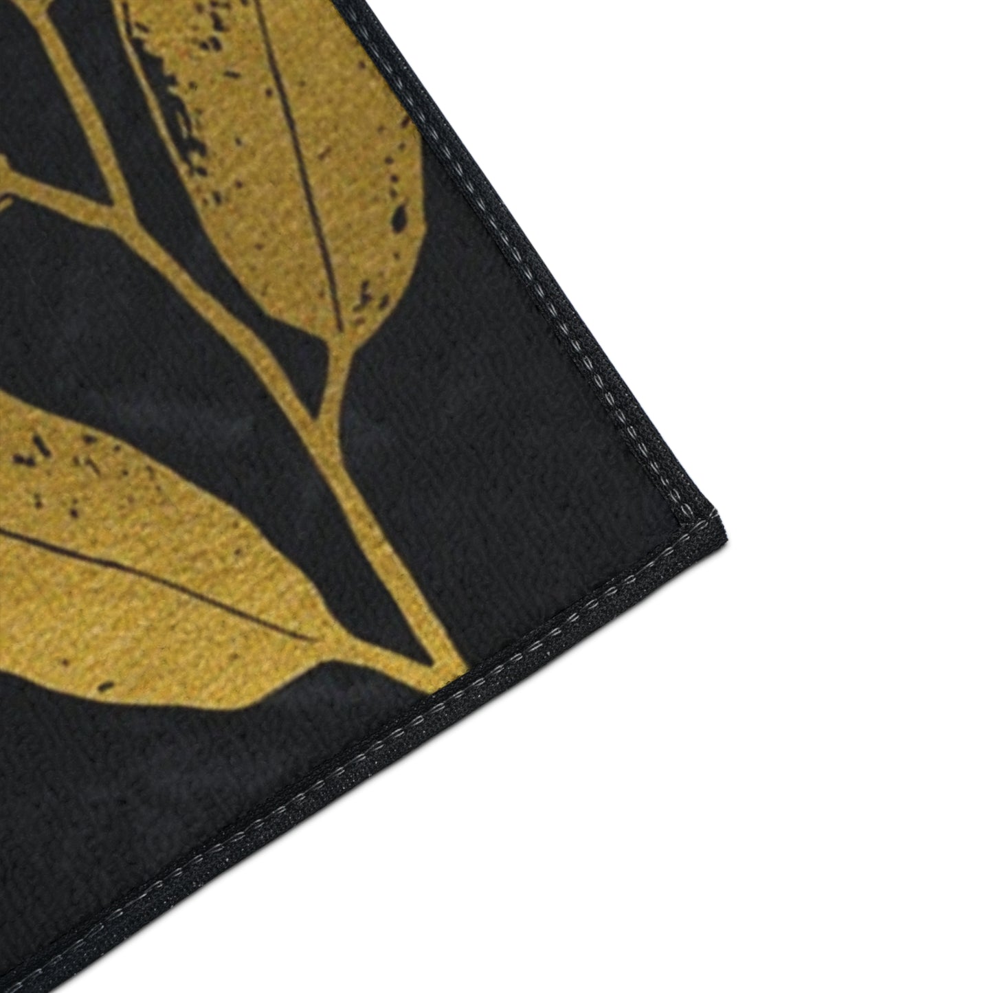 Monogram B Heavy Duty Floor Mat — Black & Gold Botanical Doormat