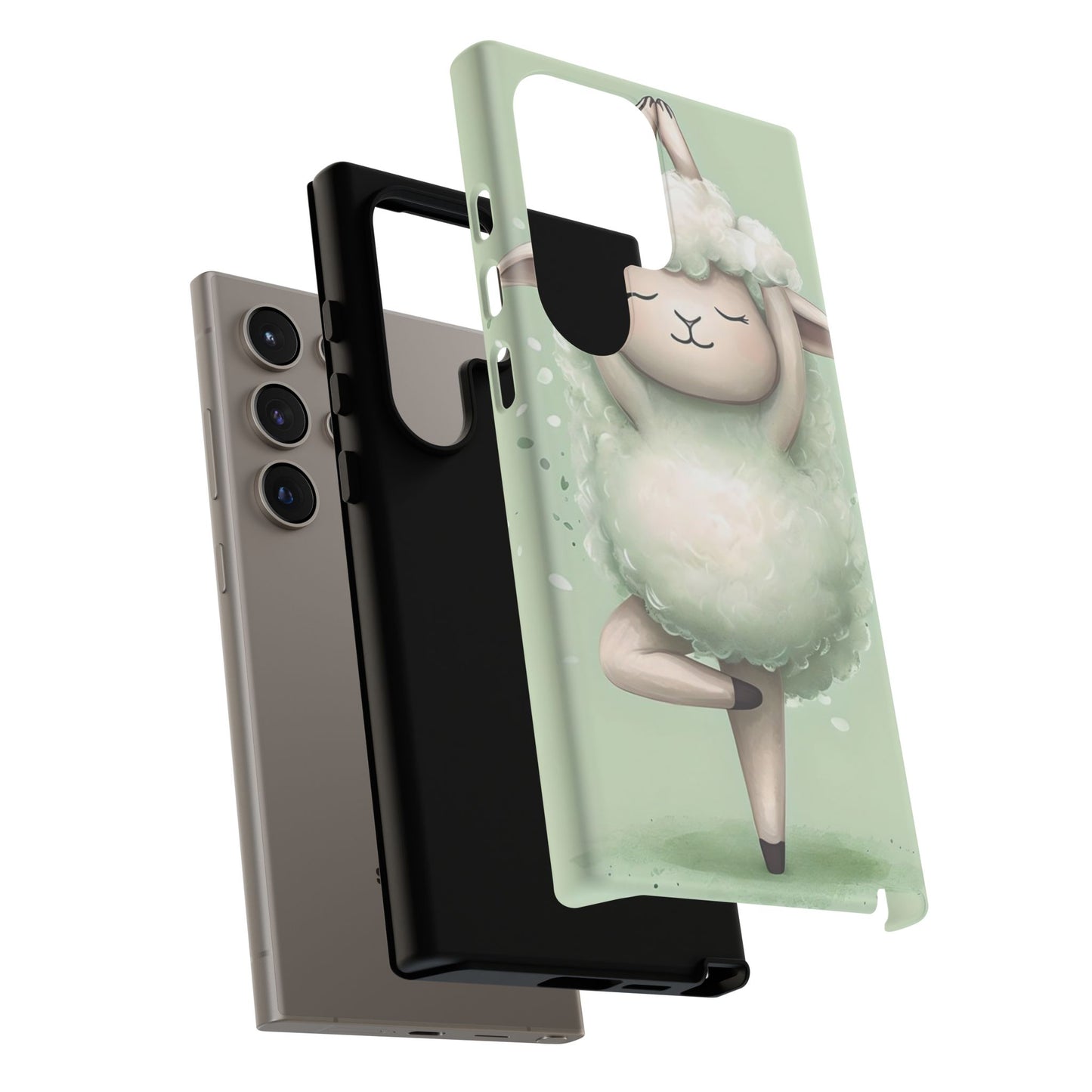 Cute Yoga Sheep Phone Case — Pastel Lamb Ballerina Protective Cover