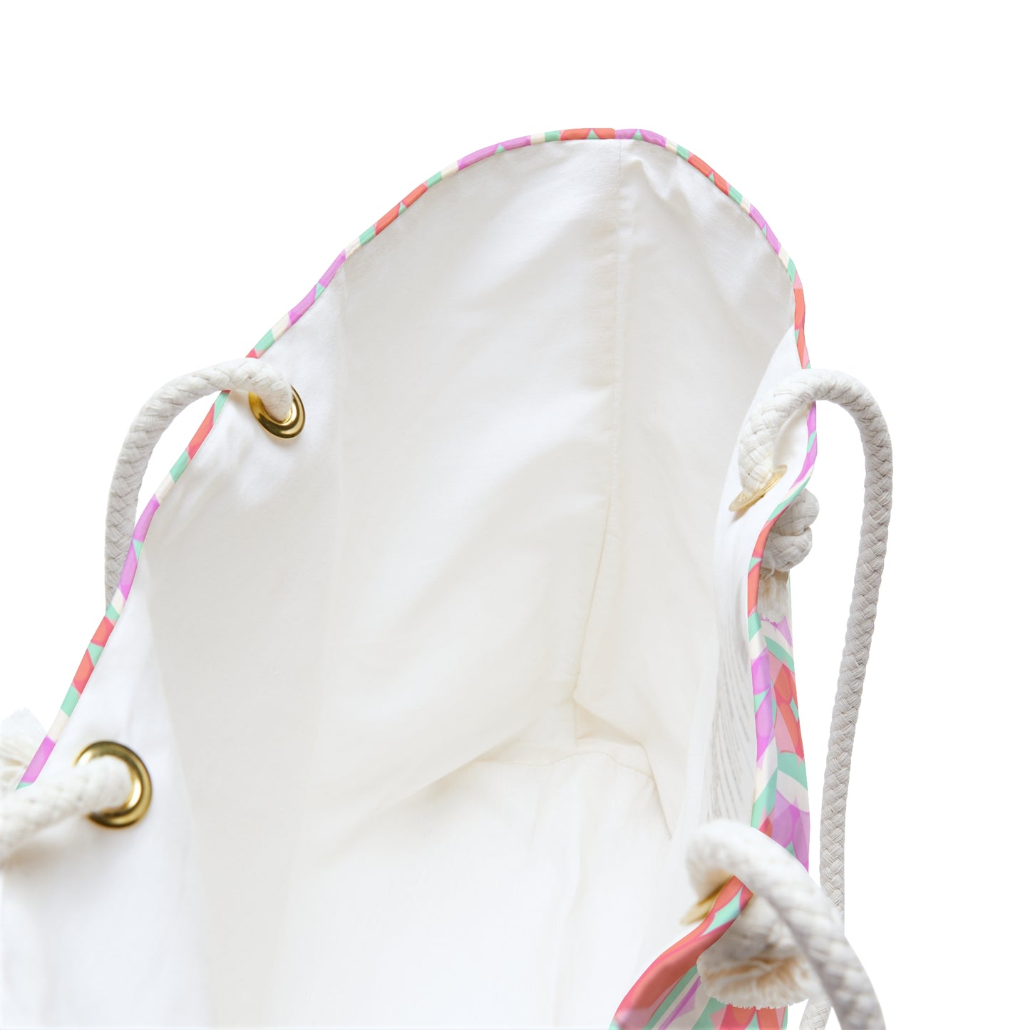 Pastel Floral Checkered Weekender Bag — Cute Pink & Mint Travel Tote