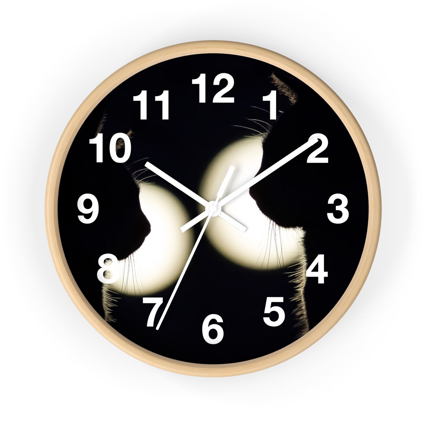 Silhouette Cat Wall Clock — Moonlit Cat Lovers Decor