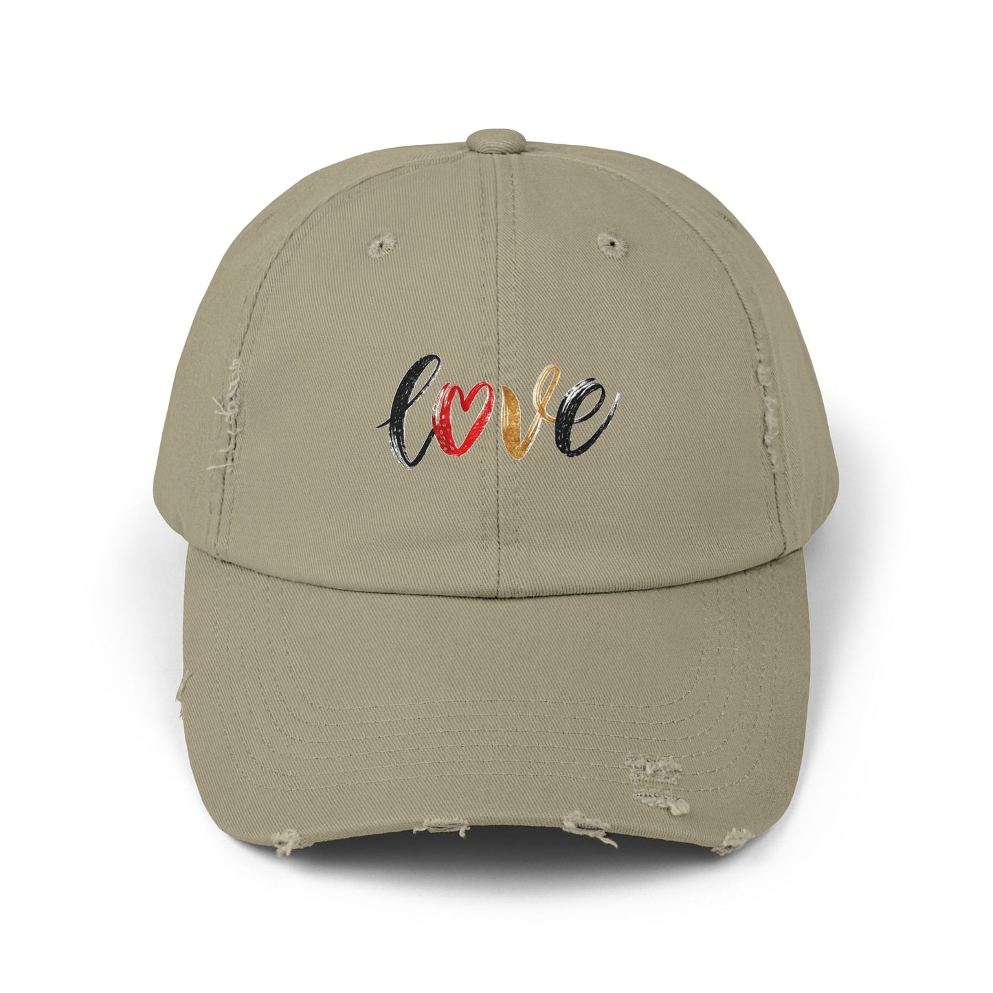 Distressed Love Cap - Casual Unisex Hat for Everyday Wear, Gift for Her, Summer Accessory, Trendy Streetwear, Distressed Cap