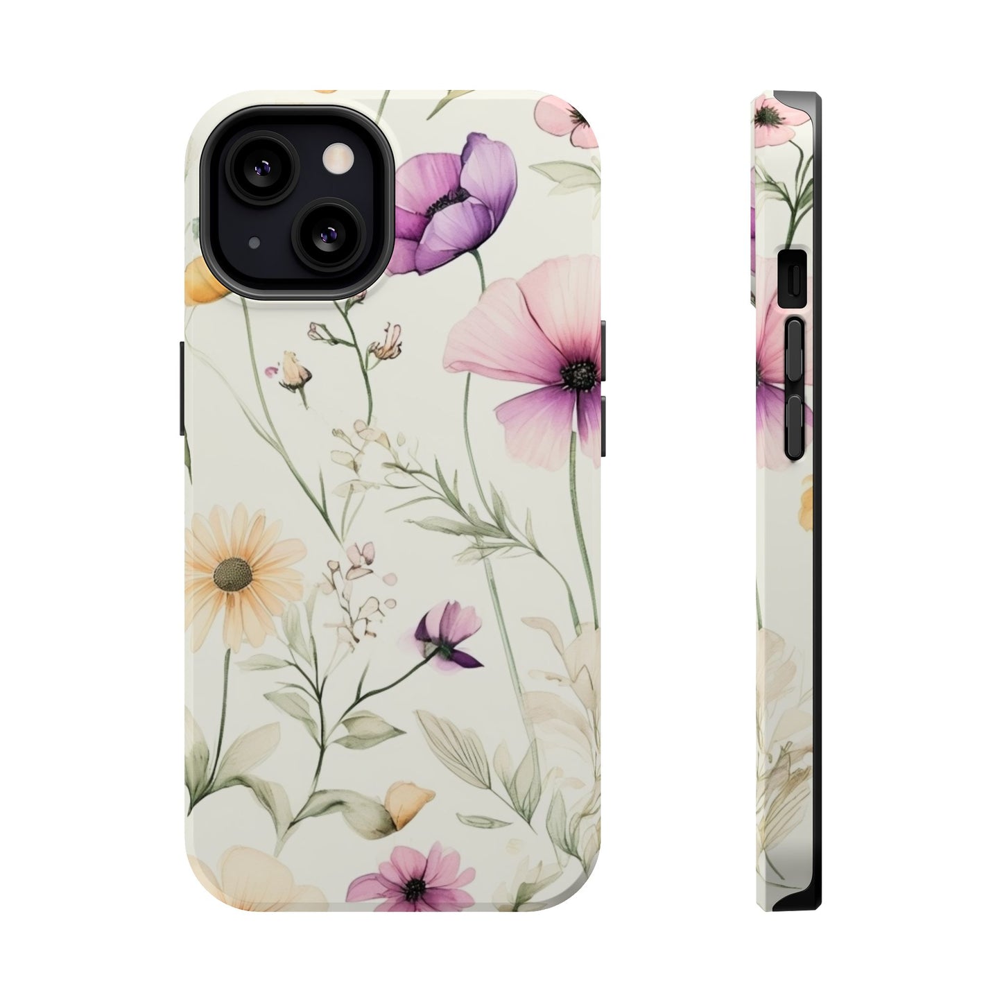 Floral Watercolor Magnetic Impact-Resistant Phone Case