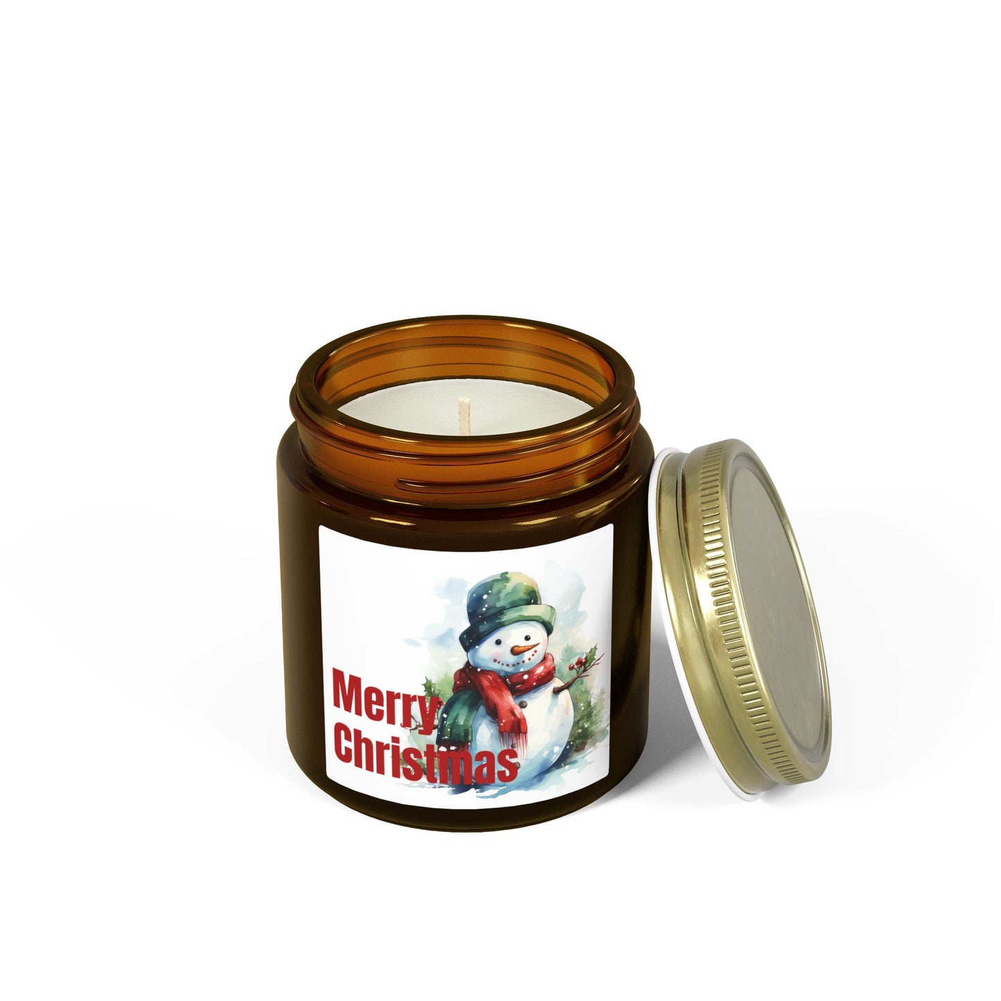 Christmas Snowman Scented Candle — Coconut Apricot Wax (4oz & 9oz)