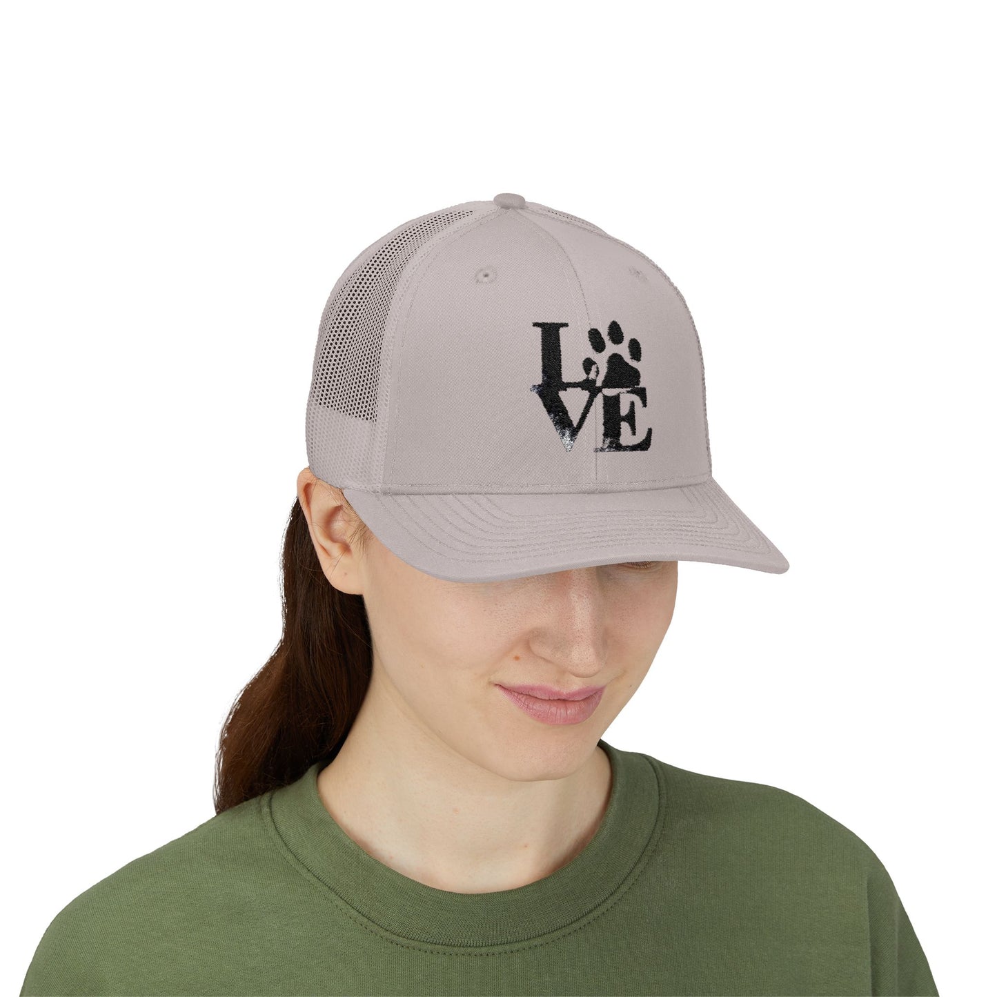 Love Paw Print Trucker Cap for Animal Lovers