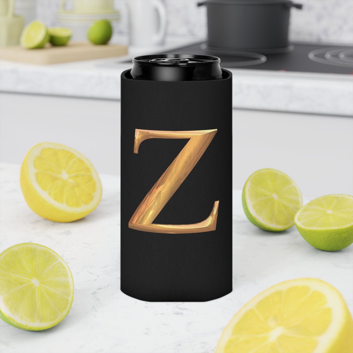 Custom Monogrammed "Z" Can Cooler, Personalized Drink Holder, Wedding Favors, Birthday Gifts, BBQ Accessories, Outdoor Events