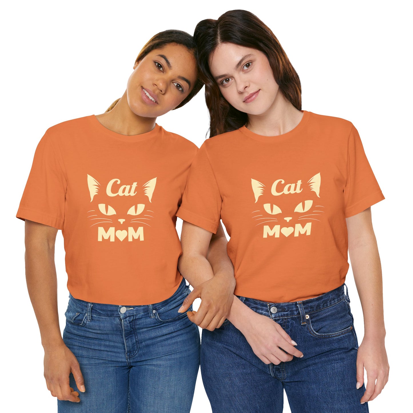 Cat Mom T-Shirt — Cute Cat Face Graphic Tee for Cat Lovers