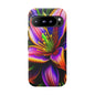 Floral Neon Tough Phone Case — Vivid Purple & Orange Lily Protective Cover