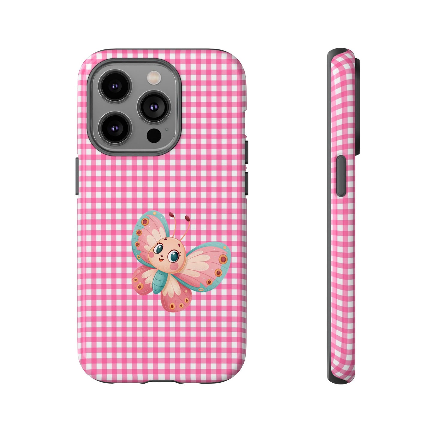 Cute Butterfly Phone Case, Tough Cases, Floral Phone Accessory, Gift for Her, Spring Fashion, Kids' Birthday Present, Pastel Aesthetic